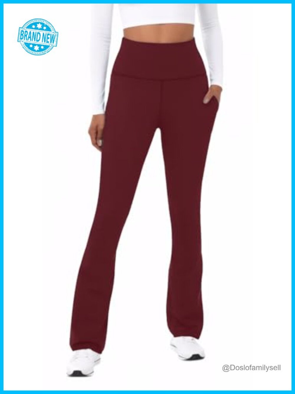 High Waist Tummy Control Bootcut Flare Yoga Pants Polyester Spandex